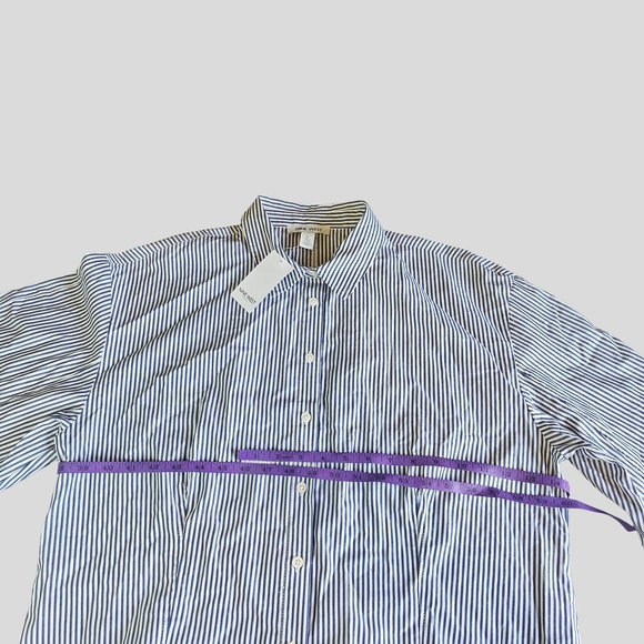 Nine West Navy and White Striped Shirt - Picture 12 of 15